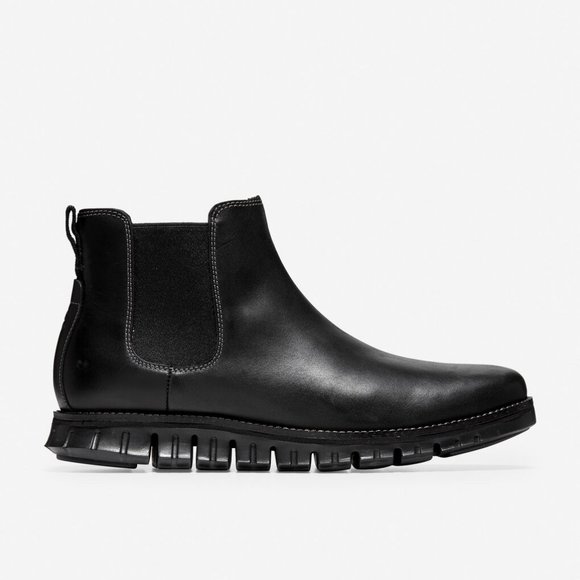 Cole Haan Men's ZERØGRAND Waterproof Leather Chelsea Boots Black Size 8 M - Picture 1 of 10